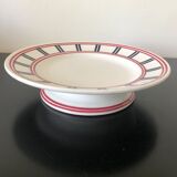 Compotier Basque porcelain red and blue