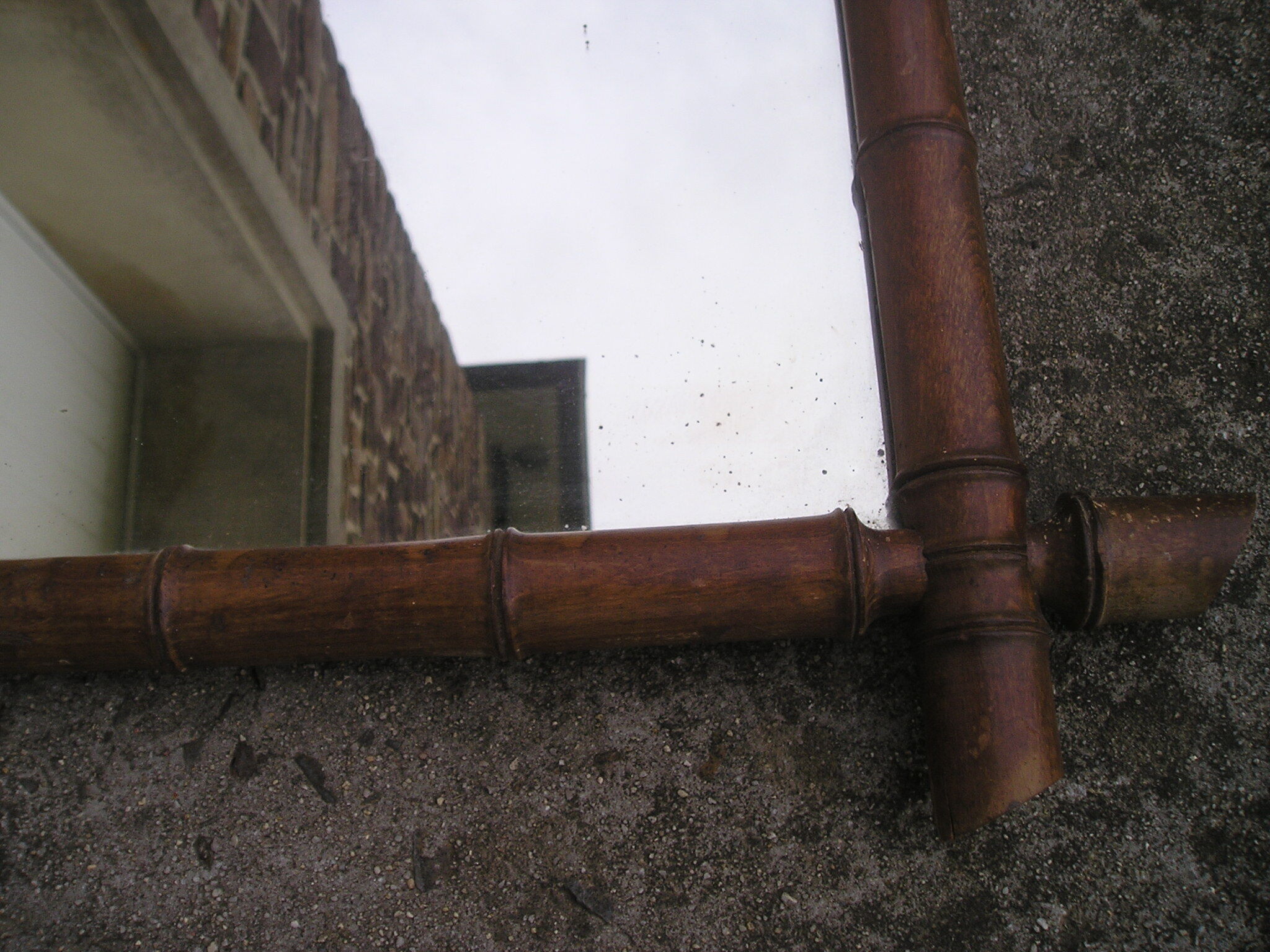 Old bamboo mirror 102 x 76 cm