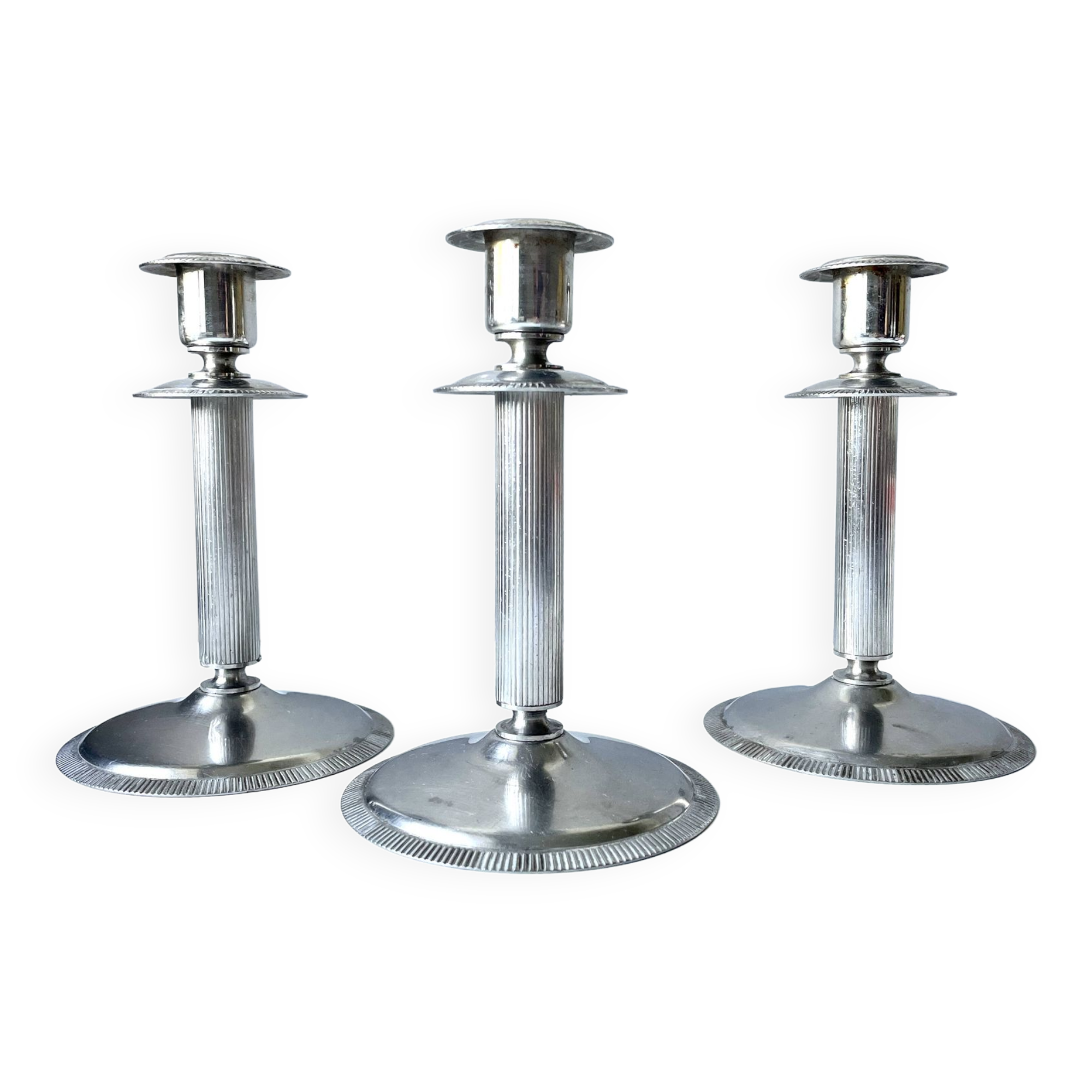 Set de 3 bougeoirs en inox