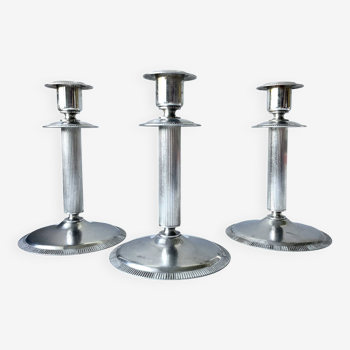 Set of 3 stainless steel candle holders