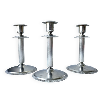 Set de 3 bougeoirs en inox