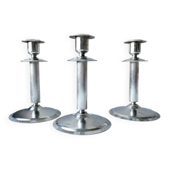 Set of 3 stainless steel candle holders