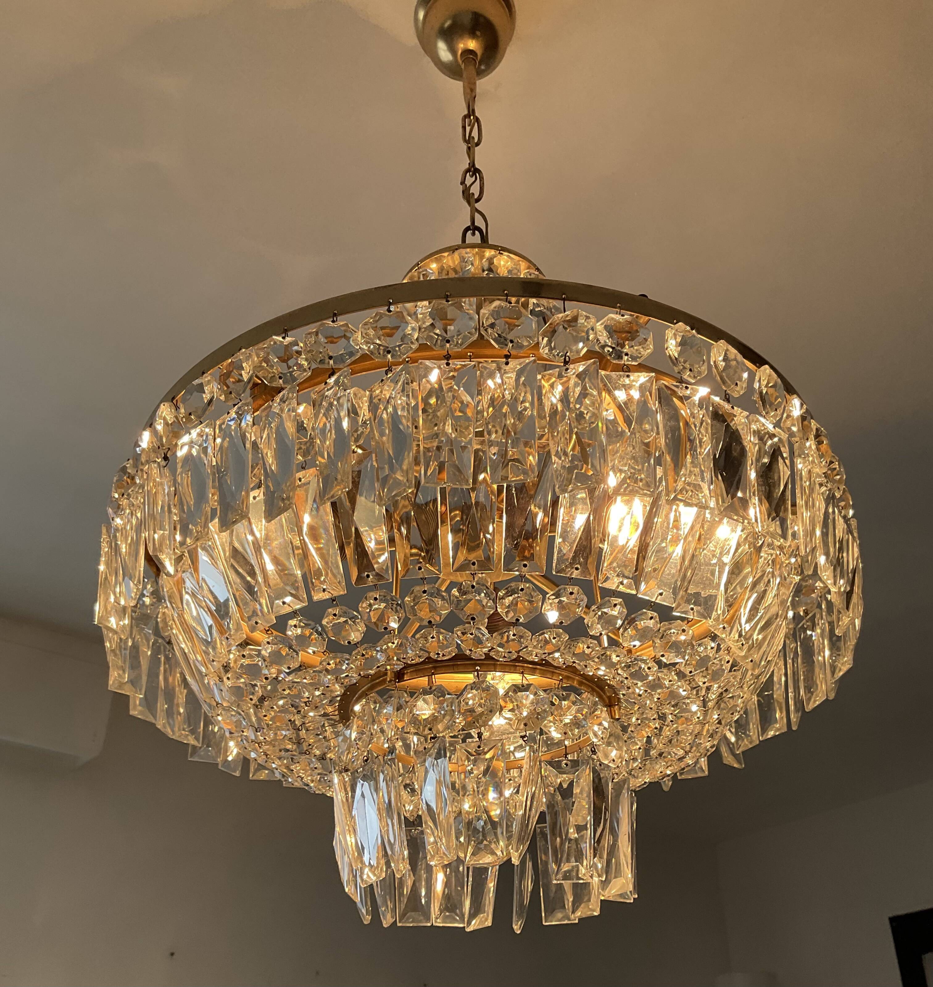 Cascade chandelier with vintage 70s tassels