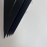 Pair of vintage wall lights, black lacquered metal and glass, SCE France 1980