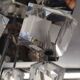 Plafonnier 70/80's inox 6 cubes en verre