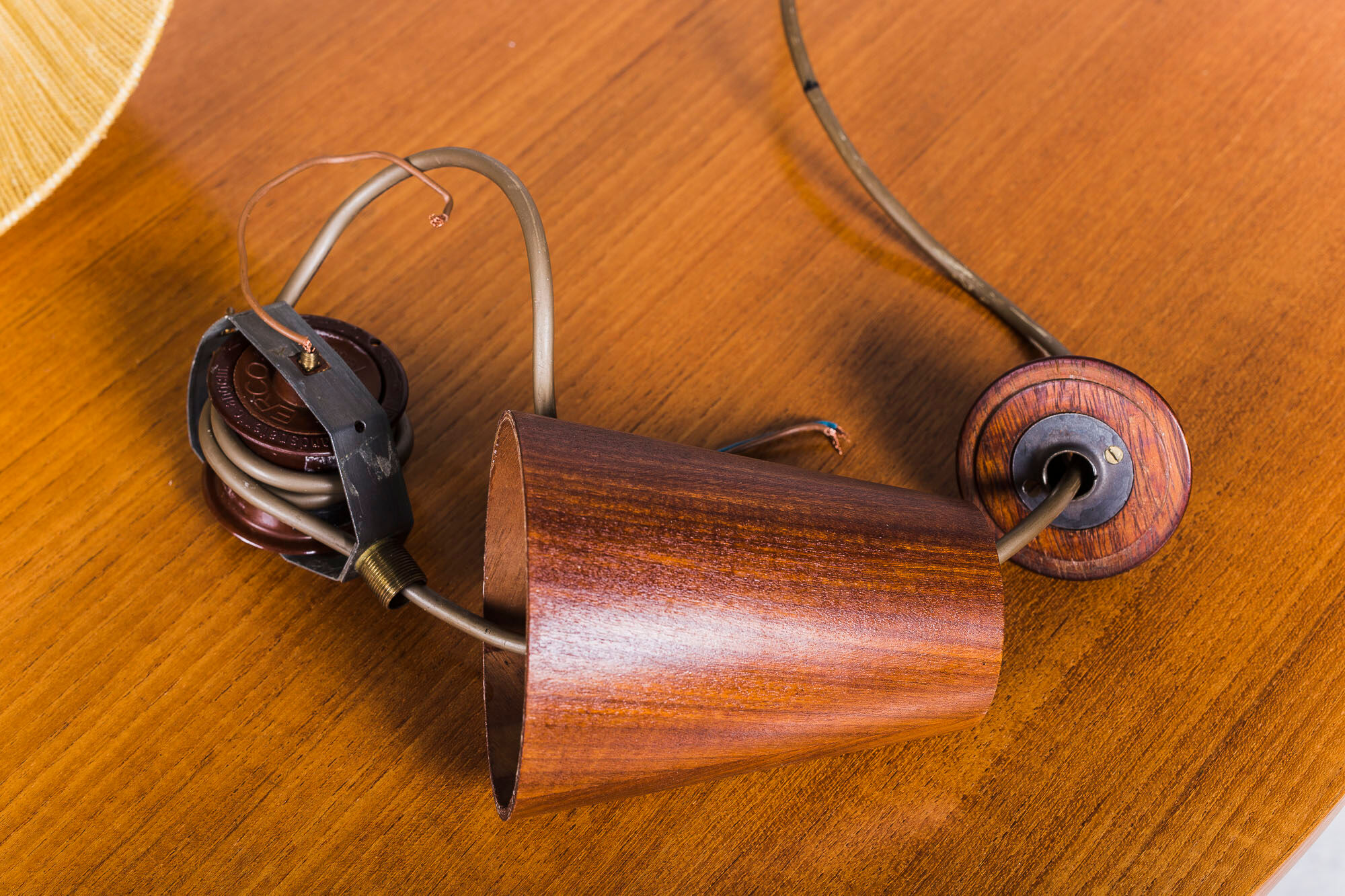 raffia pendant lamp from Temde, 1960s