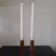 Pair of olive wood candlesticks Maison Ma Yafith