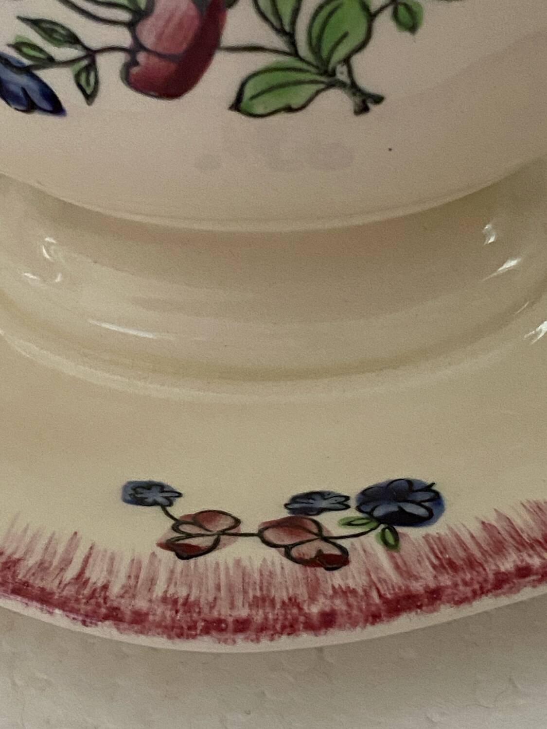 Saucière vintage GIEN décor peint à la main garanti inaltérable !