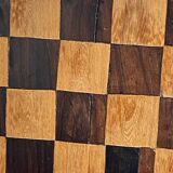 Carved wooden chess set