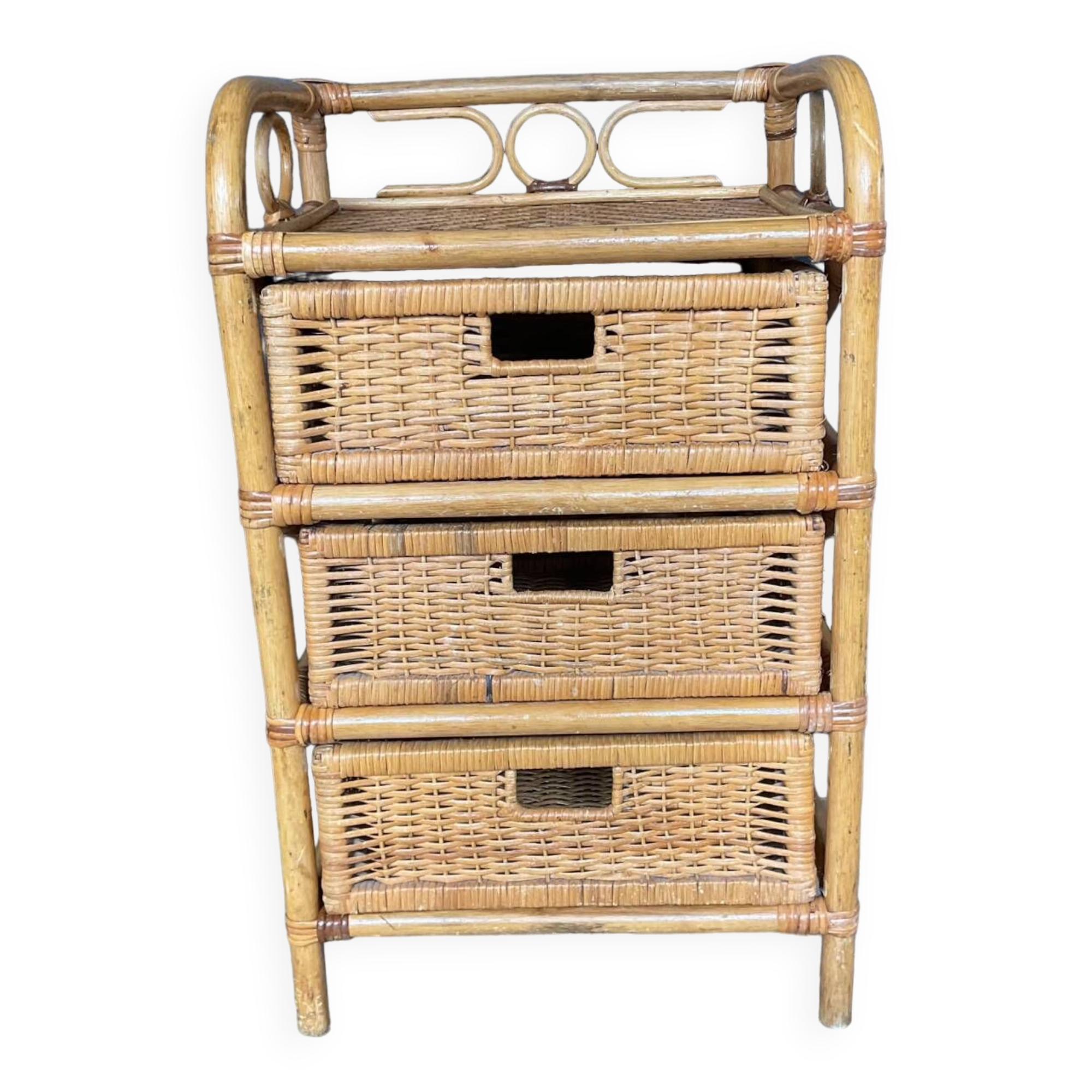 Vintage rattan chiffonier