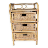 Vintage rattan chiffonier
