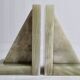 Pair of vintage onyx bookends, 70s, 14.5 cm