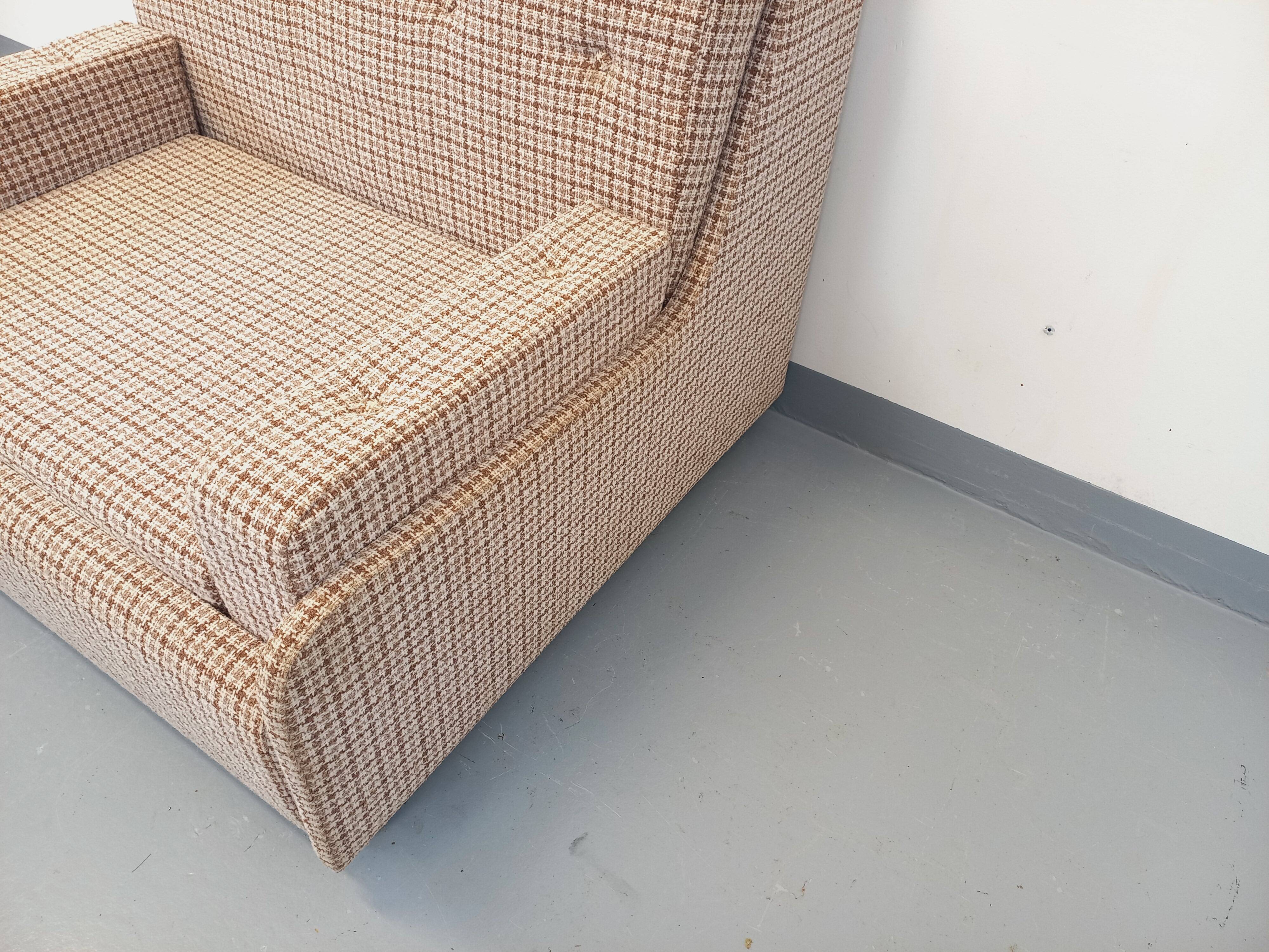 Vintage wool fabric armchair from the 1970s.