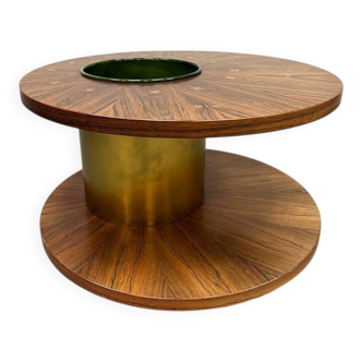 Vintage round wooden coffee table 'clubbing'