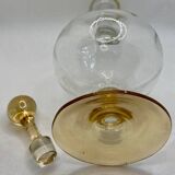 Set of liqueur carafe and three stemmed glasses
