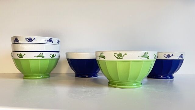 Set of 6 vintage Saturnia Italian porcelain bowls