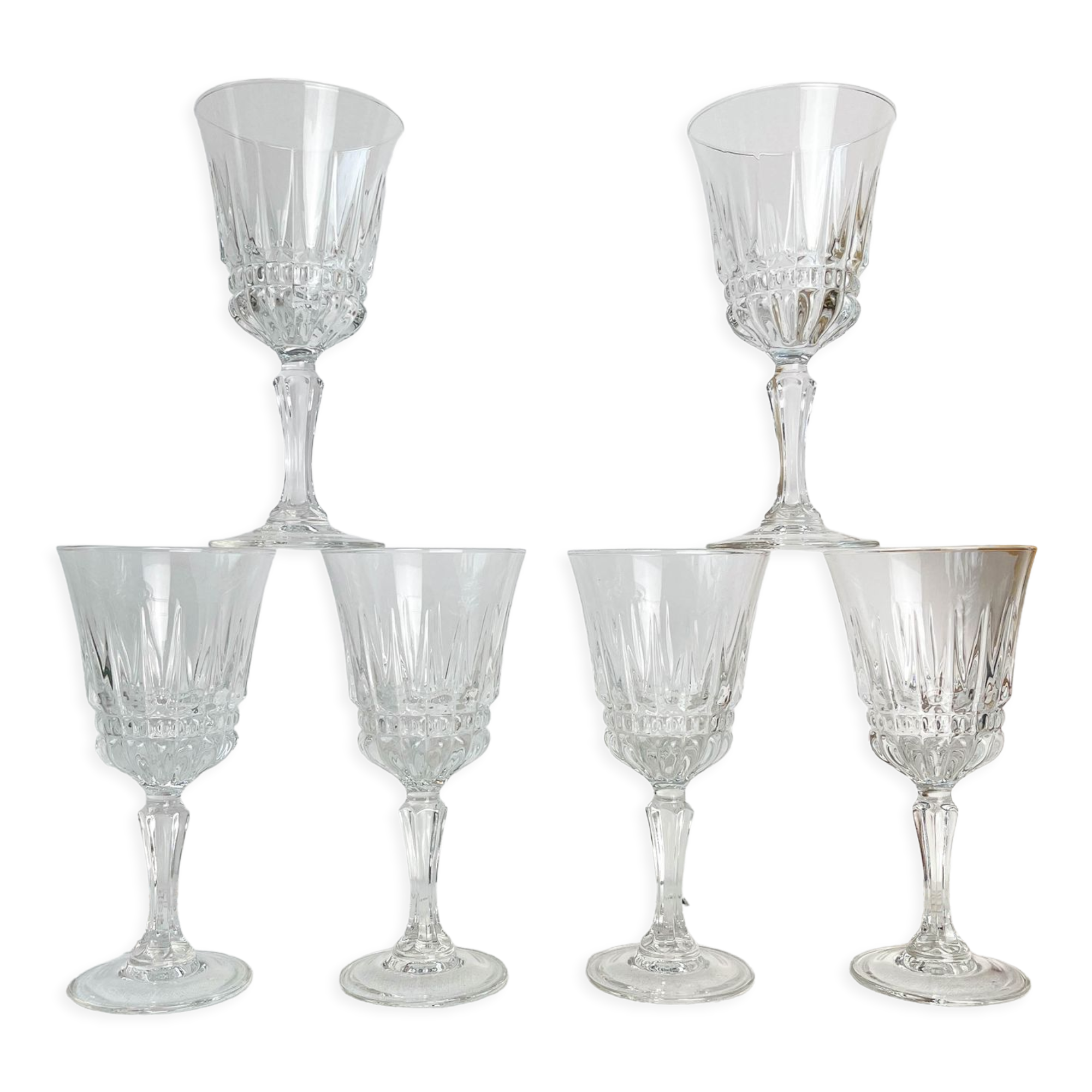 6 verres à eau en cristal Luminarc