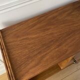 Vintage bedside table, 60s Scandinavian style compass feet