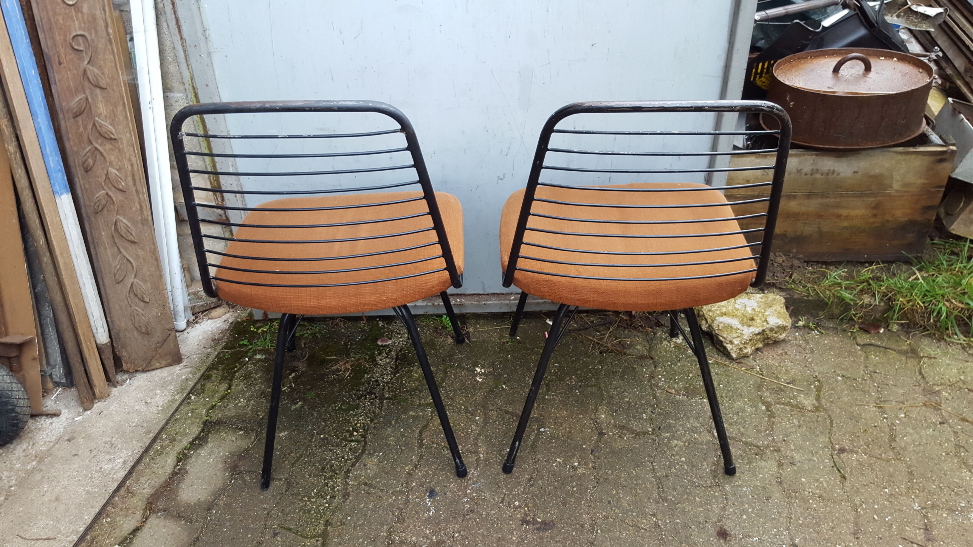 Pair of Jean-Louis Bonnant chairs, "My Uncle" Jacques Tati