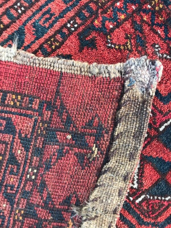 Carpet old saddle made turkmen hand 97 x 162 cm