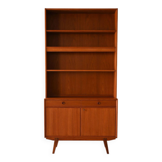 Library with small teak sideboard