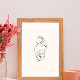 The ink - the flower illustration