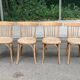 4 stripped bistro chairs in bent wood signed Fischel 1920