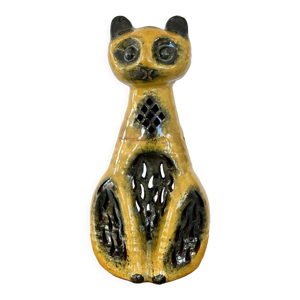 Lampe chat zoomorphe en céramique