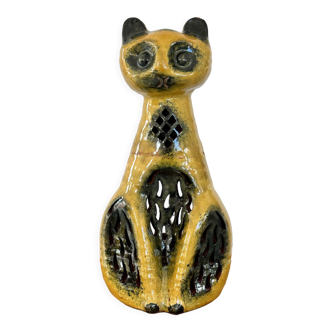 Lampe chat zoomorphe en céramique années 70