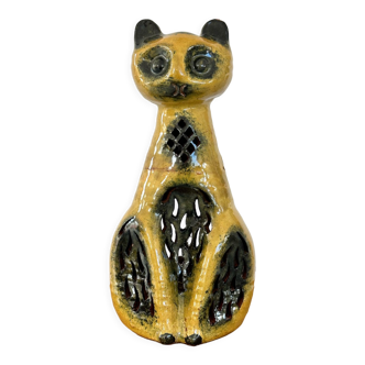 Zoomorphic ceramic cat lamp from the 70s