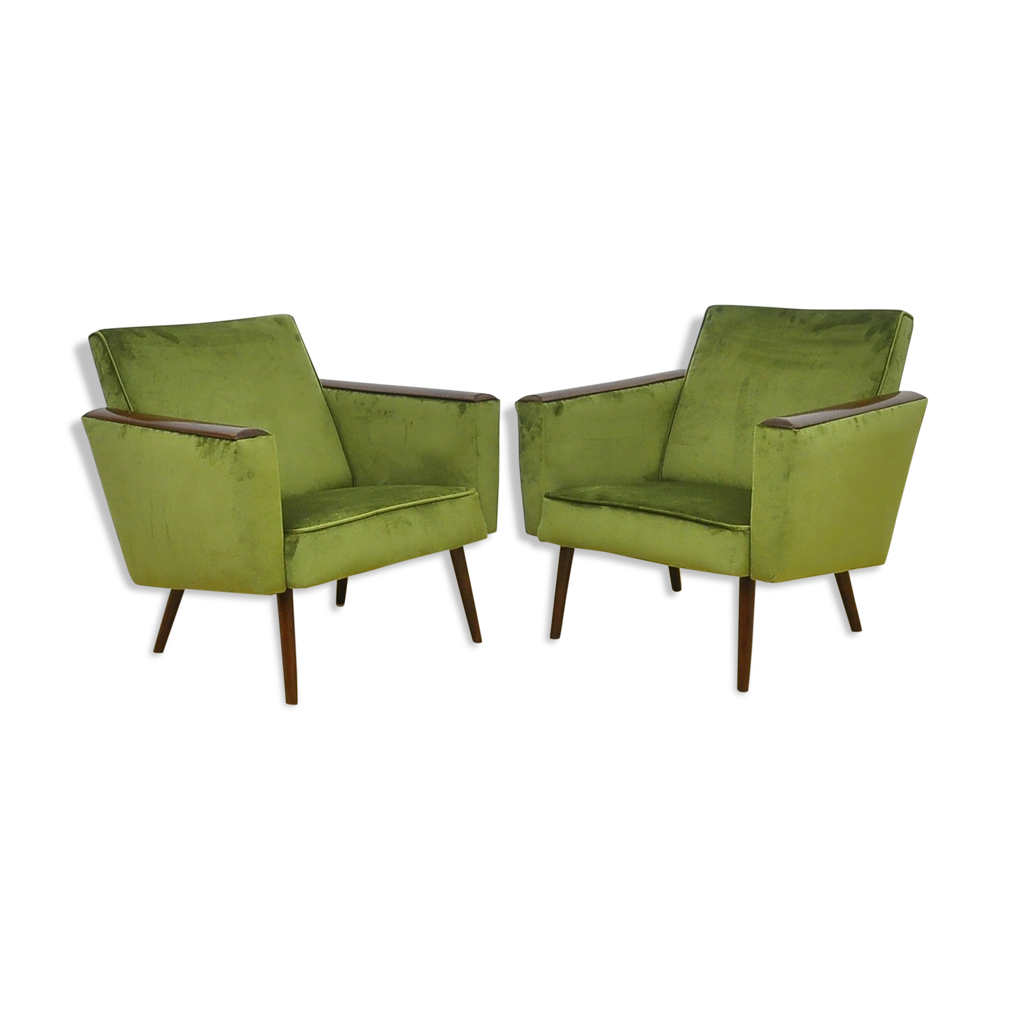 Mid-century velor armchairs, 1960s