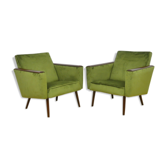 Mid-century velor armchairs, 1960s