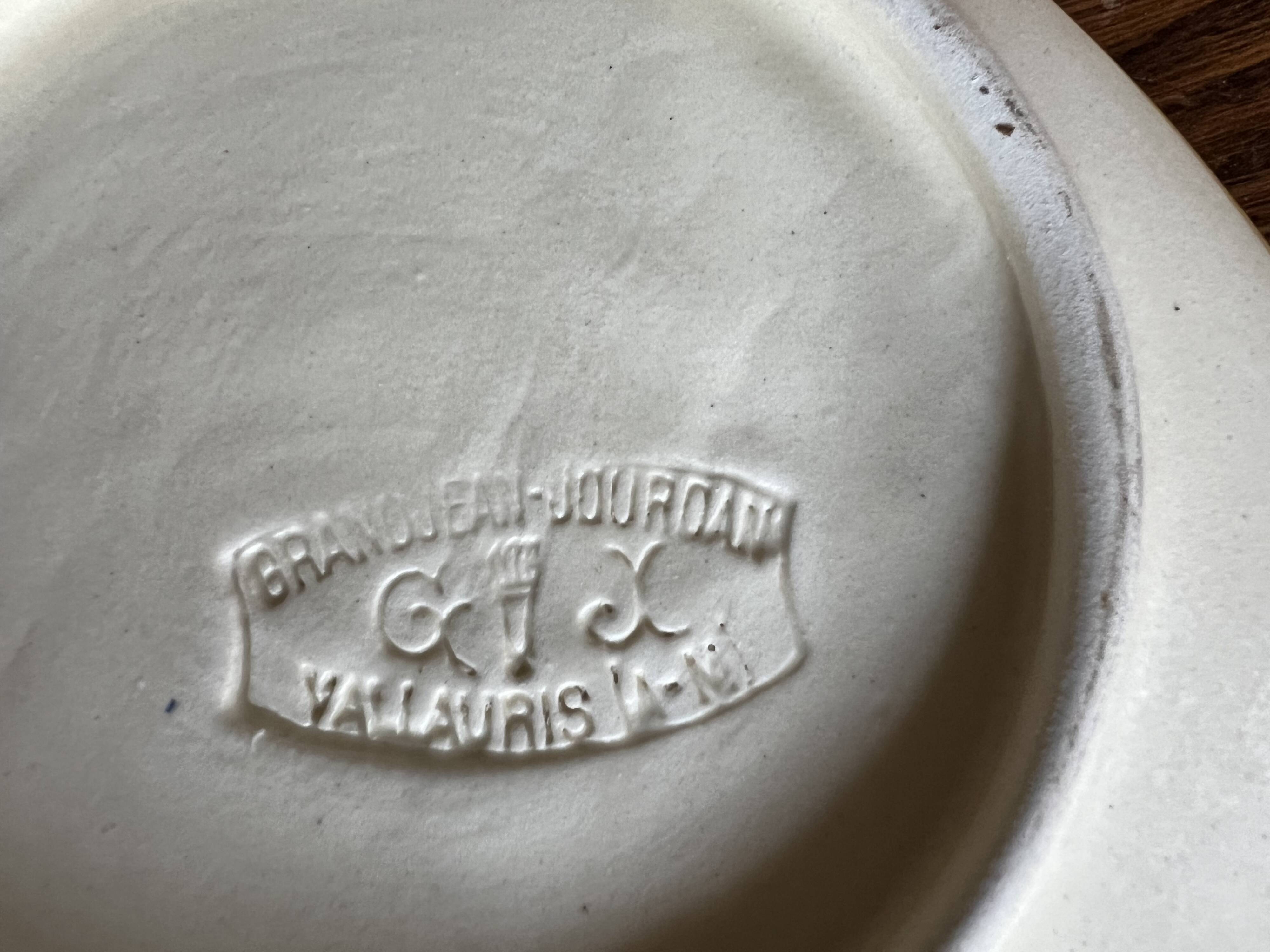 Wooden trompe-l'oeil coffee service – signed Vallauris Grandjean-Jourdan