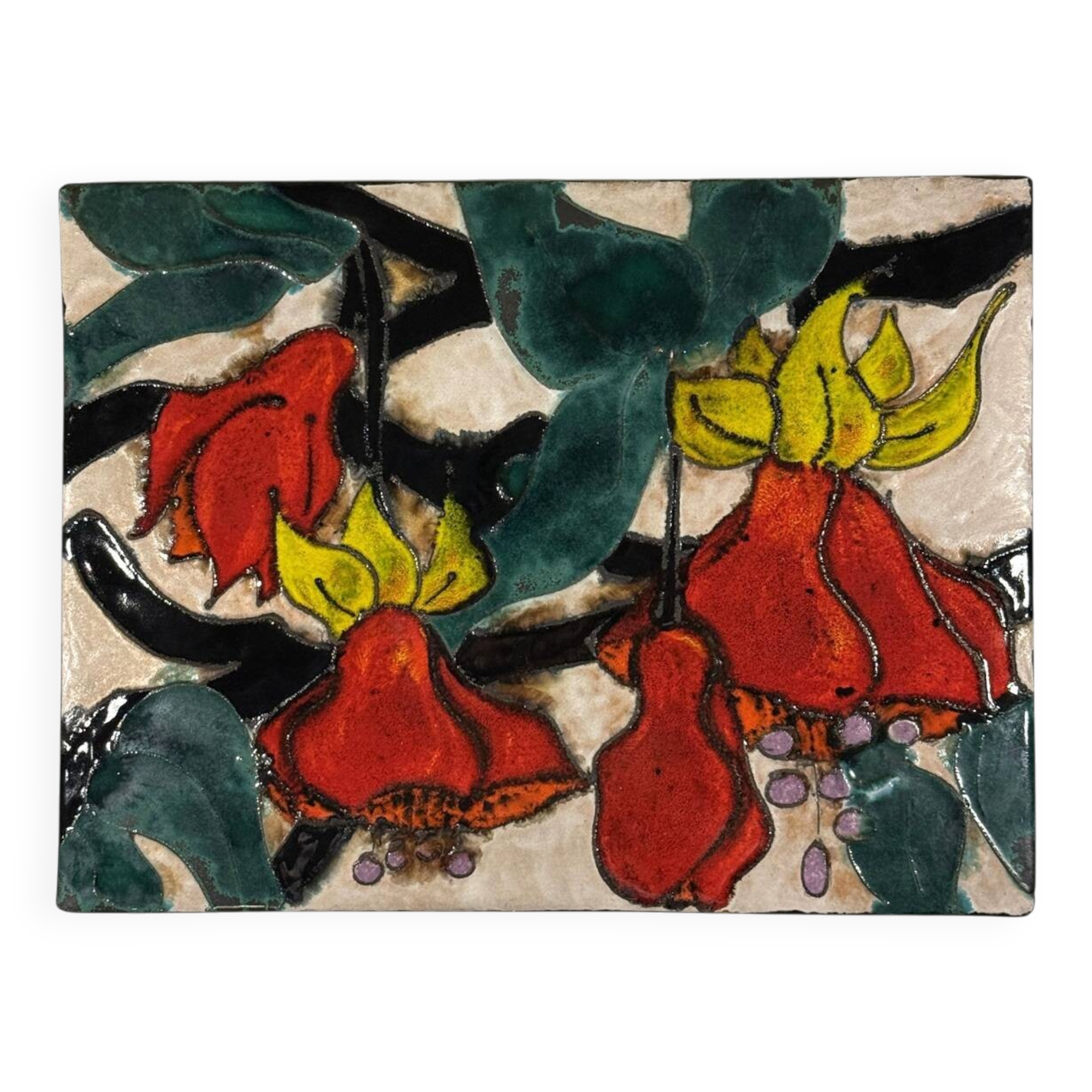 Ruscha ceramic wall decoration flowers Germany