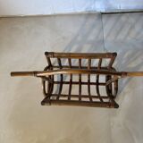 Vintage rattan magazine rack – natural curves and bohemian spirit