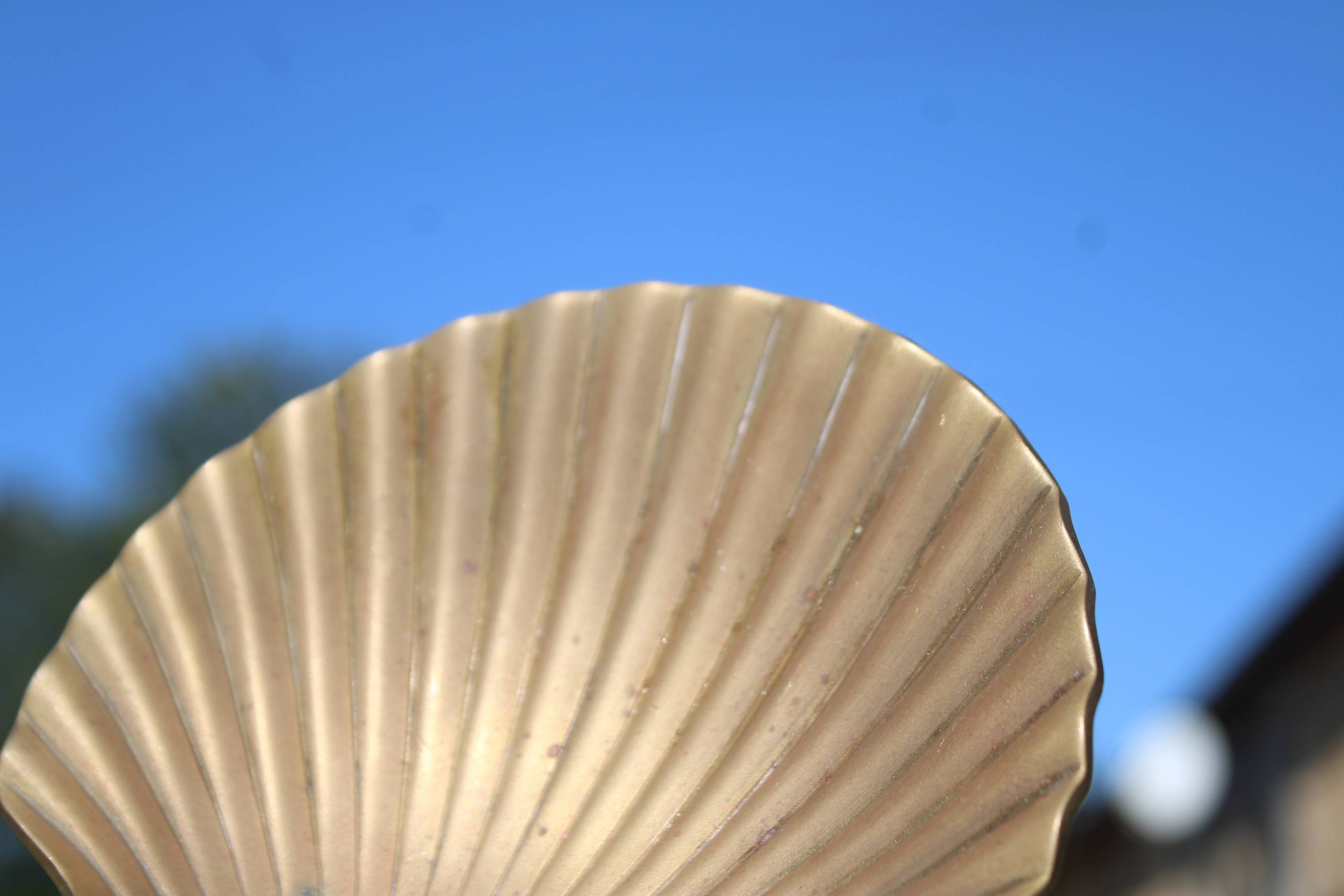 Vintage brass shell tray