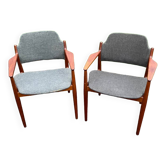 two model 62A armchairs designed by Arne Vodder for Sibast Møbler,