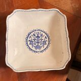 Old Dish Basket Vegetable Dish Earthenware Gien Rouen Renaissance Blue Model
