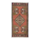 Hand-knotted Small Rug. Vintage Doormat. Turkish Seat Cover. Entryway Rug. Kitchen Mat. Bath Mat