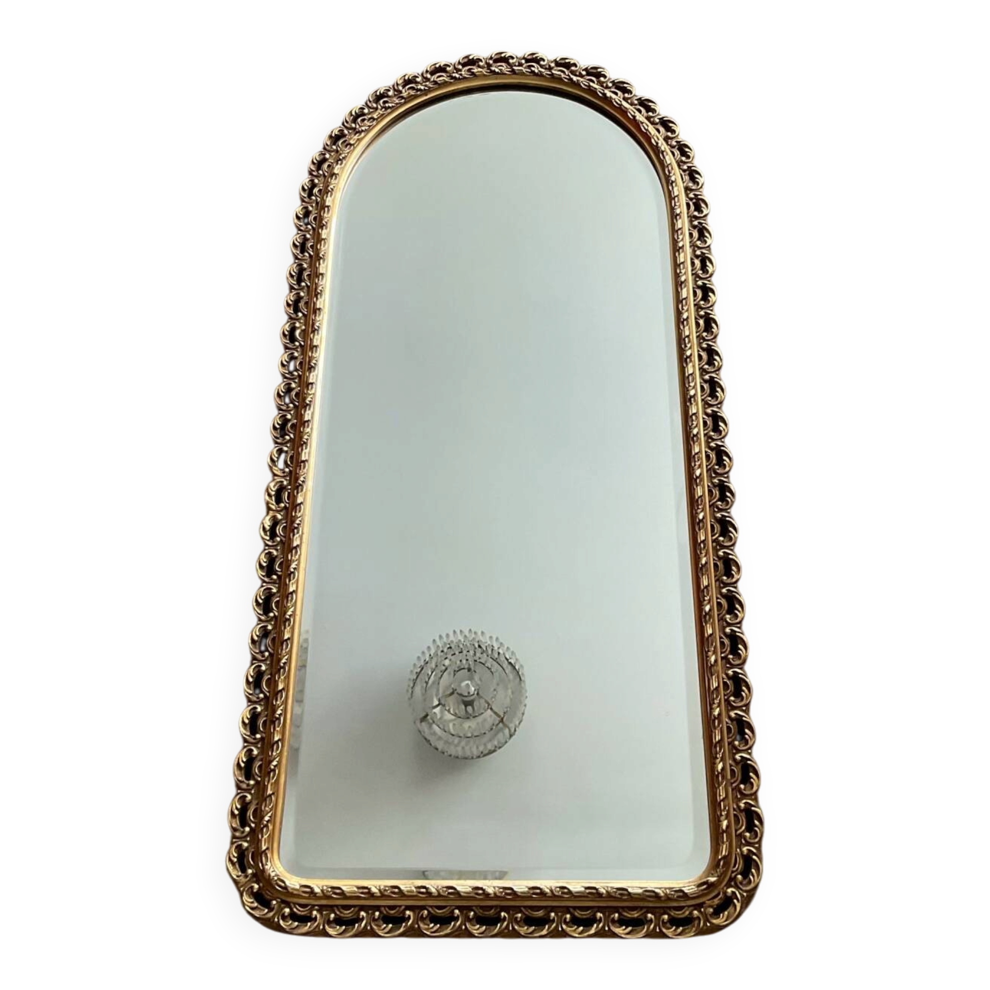 Ancien miroir en bois doré et verre biseauté