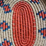 Plateau ovale souple vannerie vintage couleurs