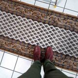 Vintage Indian Carpet Seraband handmade 71cm x 266cm 1970s