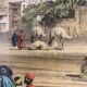 Orientalist engraving, view of the Shereef Bey Palace in Cairo, 20th century