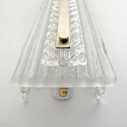 Pair of Art Deco Style Brass and Textured Murano Glass Sconces