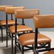 Chaises vintage en similicuir, hêtre peint, design, Italie, années 1960
