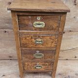 Old bedside table with 4 drawers in Burmese teak