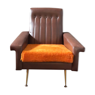 Fauteuil vintage en skaï