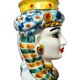 Italian Ceramic Testa di Moro Decorative Vase, Sicily
