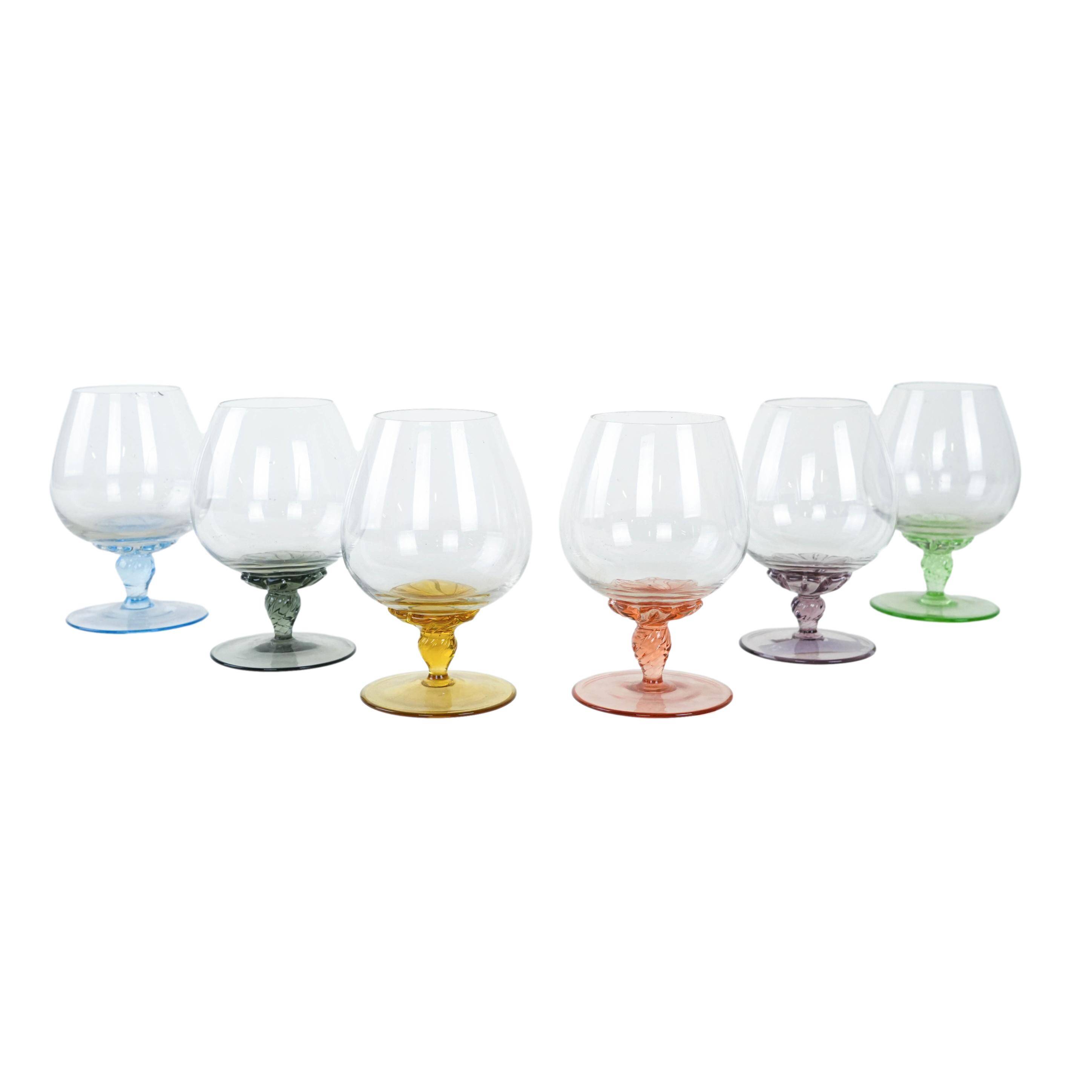 Set of cognac glasses, Italian design, 1970s, production: Italy