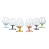Set of cognac glasses, Italian design, 1970s, production: Italy